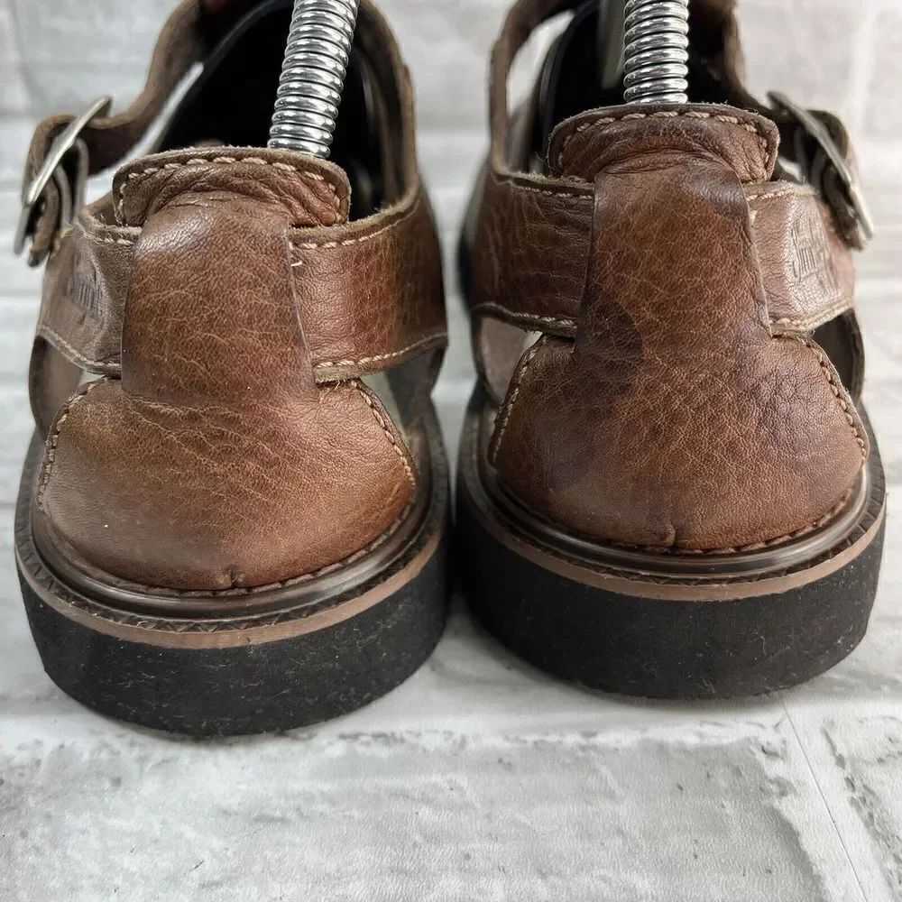 Simple Shoes Men's Size 9 Brown Leather Comfort Fisherman Sandals